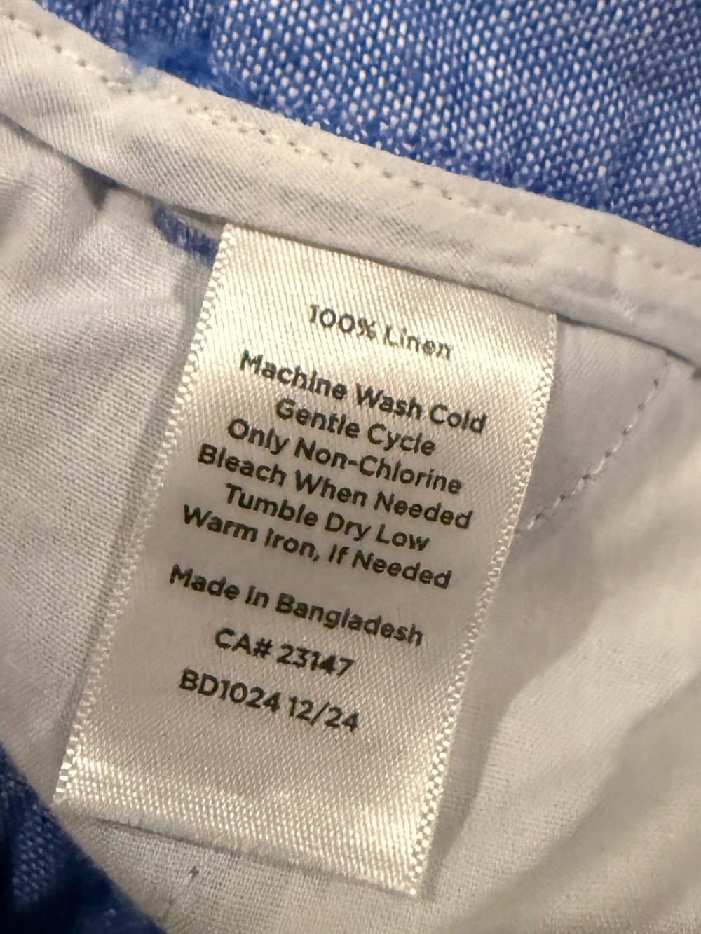Talbots XL 100% Linen Blue High Rise Wide Leg Coastal Pants 36 Waist Sz 14 - Picture 5 of 6